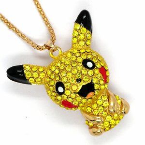 POKEMON Amber Rhinestone and Red & Black Enamel Pendant Necklace BETSEY JOHNSON